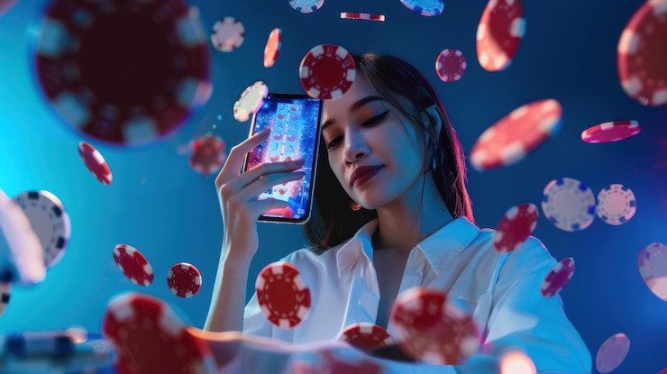 Meja Caribbean Stud Poker live di studio kasino jago ledak dengan dealer profesional